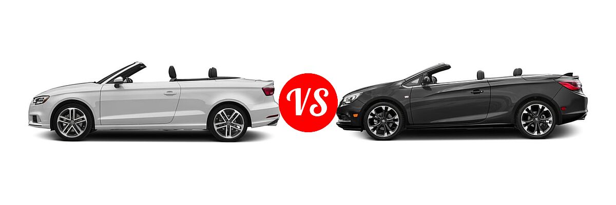 2017 Audi A3 Convertible Premium / Premium Plus / Prestige vs. 2017 Buick Cascada Convertible Premium / Sport Touring - Side Comparison