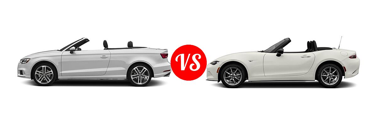 2017 Audi A3 Convertible Premium / Premium Plus / Prestige vs. 2017 Mazda MX-5 Miata Convertible Sport - Side Comparison