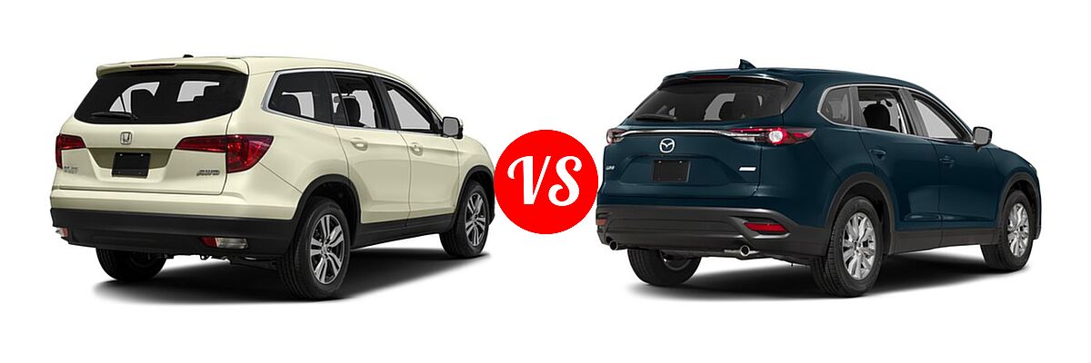 2016 Honda Pilot SUV EX vs. 2016 Mazda CX-9 SUV Sport - Rear Right Comparison