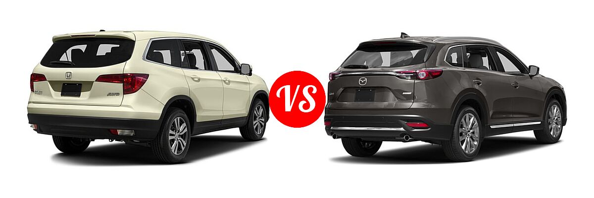 2016 Honda Pilot SUV EX vs. 2016 Mazda CX-9 SUV Grand Touring - Rear Right Comparison