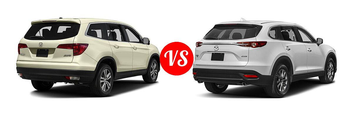 2016 Honda Pilot SUV EX vs. 2016 Mazda CX-9 SUV Sport - Rear Right Comparison