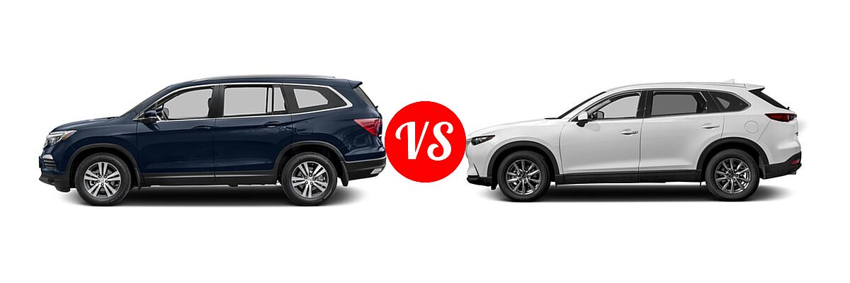 2016 Honda Pilot SUV EX-L vs. 2016 Mazda CX-9 SUV Touring - Side Comparison