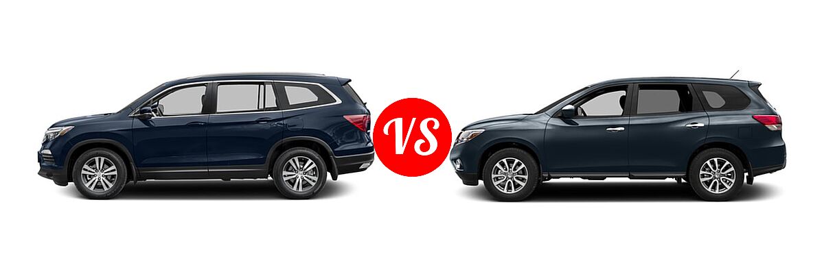 2016 Honda Pilot SUV EX-L vs. 2016 Nissan Pathfinder SUV S / SV - Side Comparison