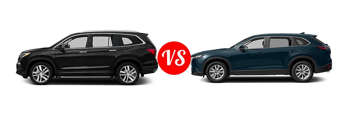 2016 Honda Pilot SUV Touring vs. 2016 Mazda CX-9 SUV Sport - Side Comparison