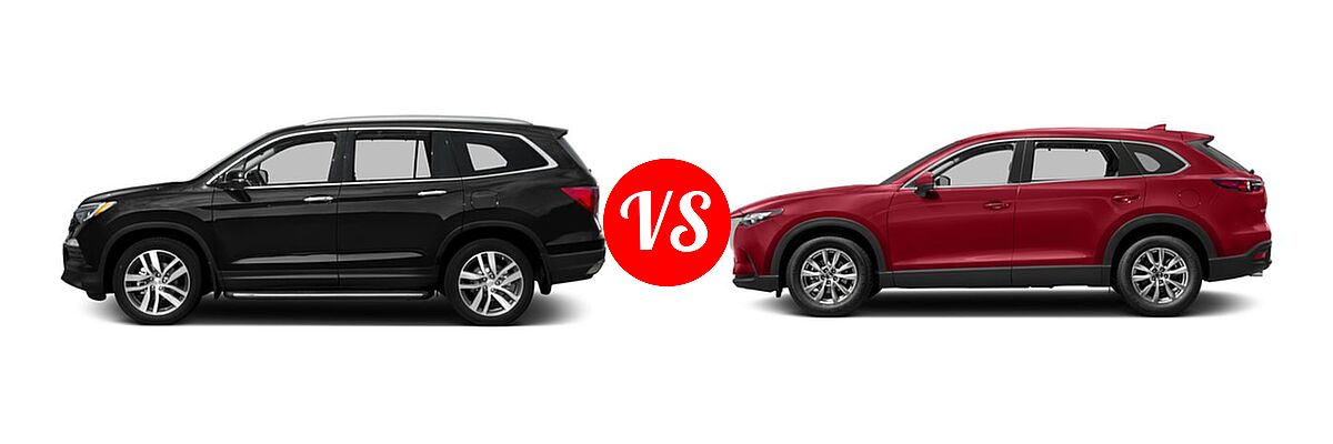 2016 Honda Pilot SUV Touring vs. 2016 Mazda CX-9 SUV Touring - Side Comparison