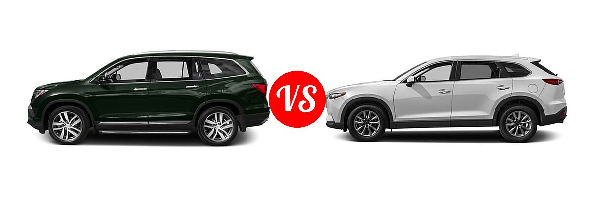 2016 Honda Pilot SUV Elite vs. 2016 Mazda CX-9 SUV Sport - Side Comparison