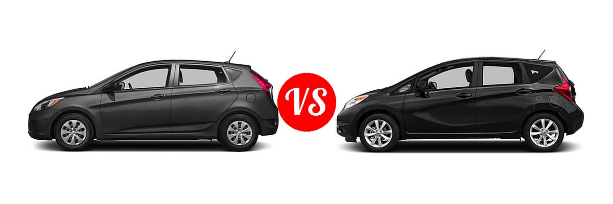 2016 Hyundai Accent Hatchback SE vs. 2016 Nissan Versa Note Hatchback SL - Side Comparison