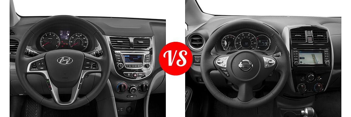 2016 Hyundai Accent Hatchback Sport vs. 2016 Nissan Versa Note Hatchback SR - Dashboard Comparison