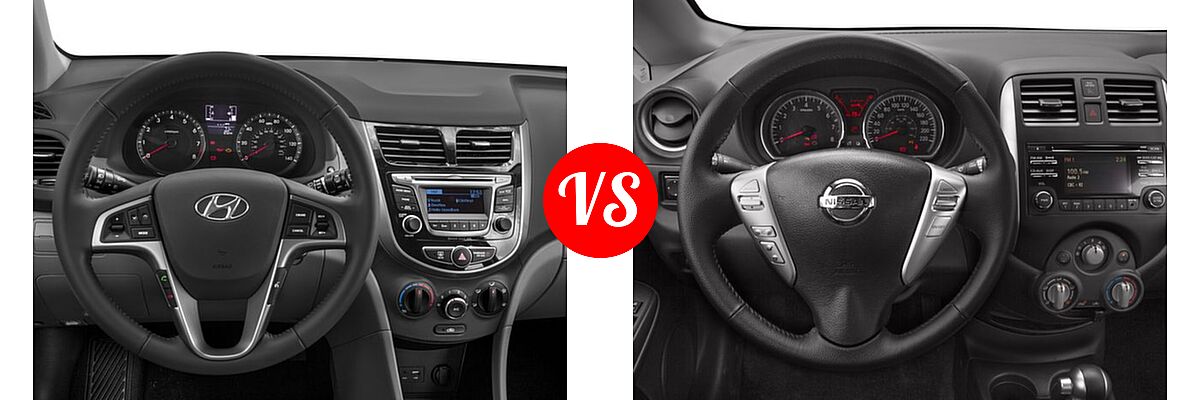 2016 Hyundai Accent Hatchback Sport vs. 2016 Nissan Versa Note Hatchback SL - Dashboard Comparison