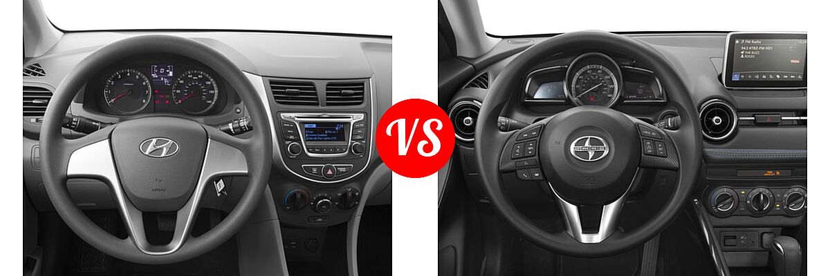 2016 Hyundai Accent Sedan SE vs. 2016 Scion iA Sedan 4dr Sdn Auto (Natl) - Dashboard Comparison