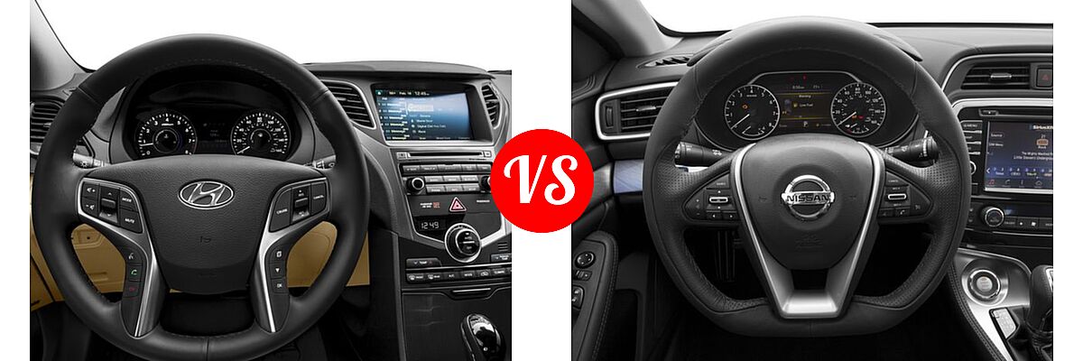 2016 Hyundai Azera Sedan Limited vs. 2016 Nissan Maxima Sedan 3.5 S / 3.5 SV - Dashboard Comparison