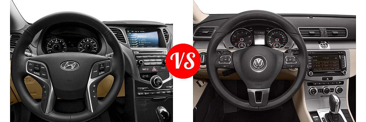 2016 Hyundai Azera Sedan Limited vs. 2016 Volkswagen CC Sedan Sport / Trend / VR6 Executive 4Motion - Dashboard Comparison