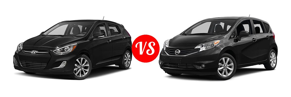 2016 Hyundai Accent Hatchback Sport vs. 2016 Nissan Versa Note Hatchback SL - Front Left Comparison
