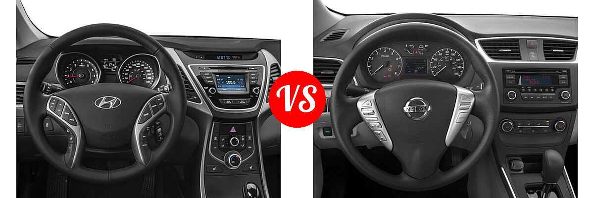 2016 Hyundai Elantra Sedan SE / Sport / Value Edition vs. 2016 Nissan Sentra Sedan FE+ S - Dashboard Comparison
