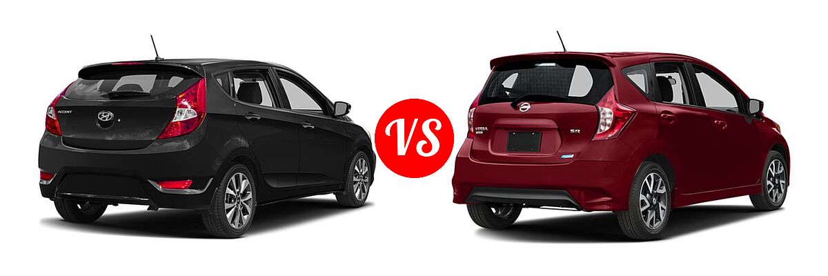 2016 Hyundai Accent Hatchback Sport vs. 2016 Nissan Versa Note Hatchback SR - Rear Right Comparison