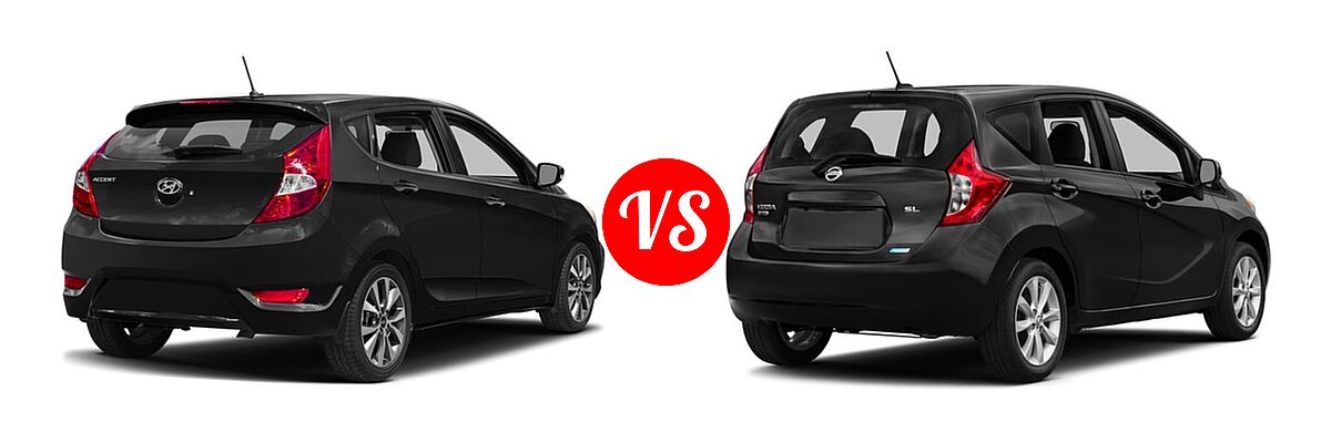 2016 Hyundai Accent Hatchback Sport vs. 2016 Nissan Versa Note Hatchback SL - Rear Right Comparison