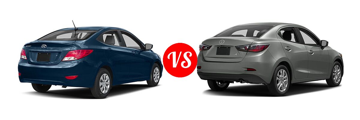 2016 Hyundai Accent Sedan SE vs. 2016 Scion iA Sedan 4dr Sdn Auto (Natl) - Rear Right Comparison