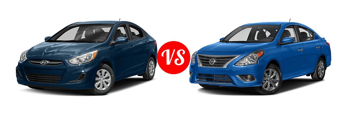 2016 Hyundai Accent Sedan SE vs. 2016 Nissan Versa Sedan SL - Front Left Comparison