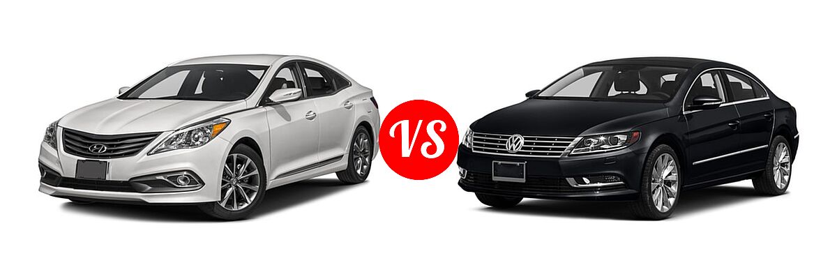 2016 Hyundai Azera Sedan Limited vs. 2016 Volkswagen CC Sedan Sport / Trend / VR6 Executive 4Motion - Front Left Comparison