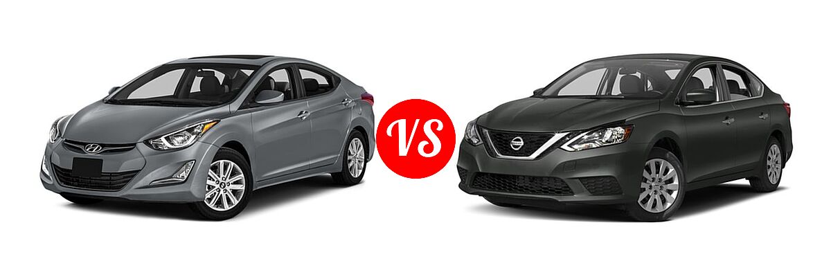 2016 Hyundai Elantra Sedan SE / Sport / Value Edition vs. 2016 Nissan Sentra Sedan FE+ S - Front Left Comparison