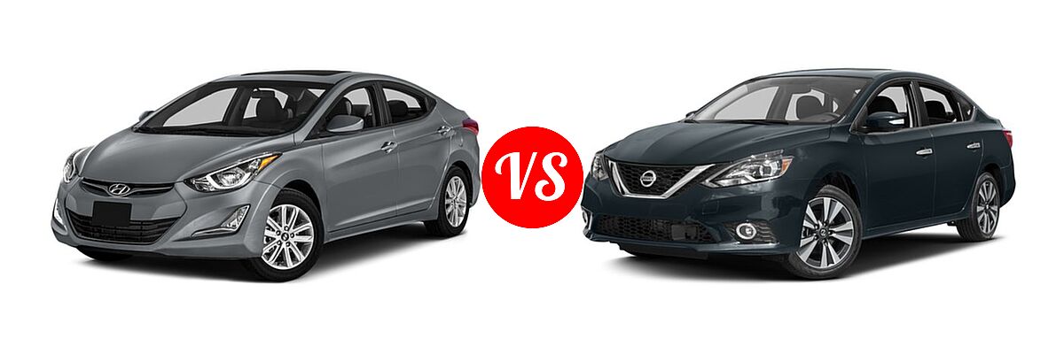 2016 Hyundai Elantra Sedan SE / Sport / Value Edition vs. 2016 Nissan Sentra Sedan SL - Front Left Comparison