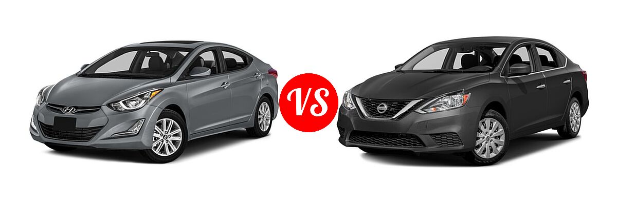 2016 Hyundai Elantra Sedan SE / Sport / Value Edition vs. 2016 Nissan Sentra Sedan S / SV - Front Left Comparison