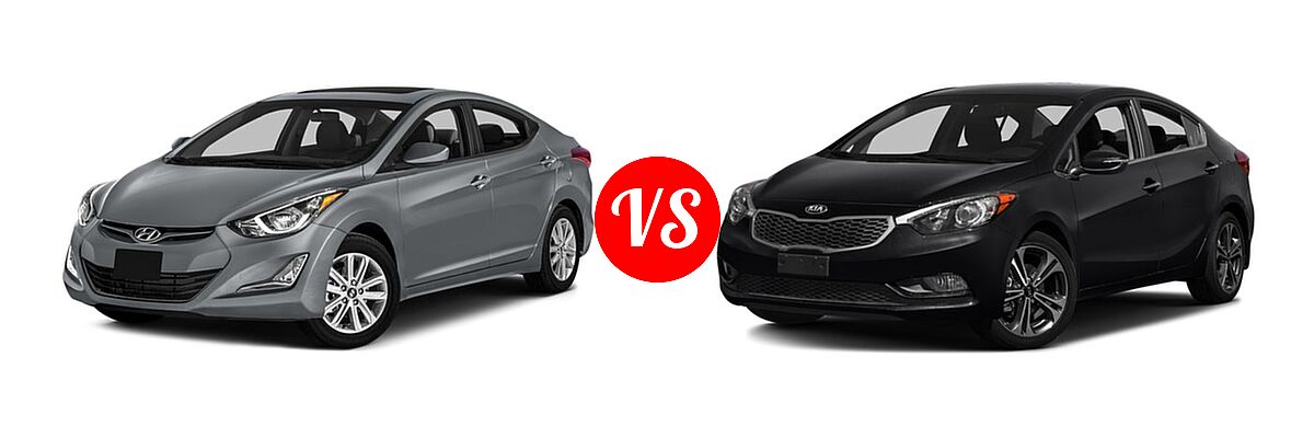 2016 Hyundai Elantra Sedan SE / Sport / Value Edition vs. 2016 Kia Forte Sedan EX / LX - Front Left Comparison
