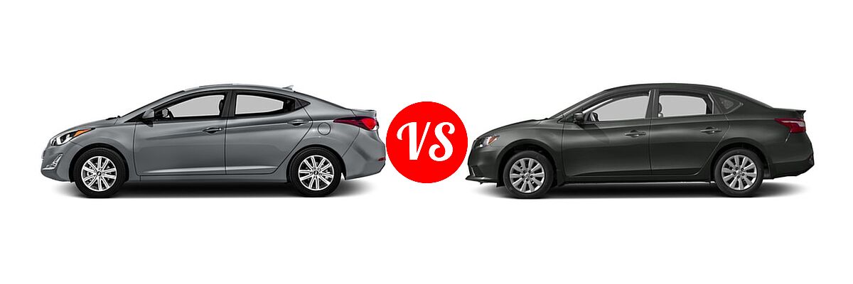 2016 Hyundai Elantra Sedan SE / Sport / Value Edition vs. 2016 Nissan Sentra Sedan FE+ S - Side Comparison