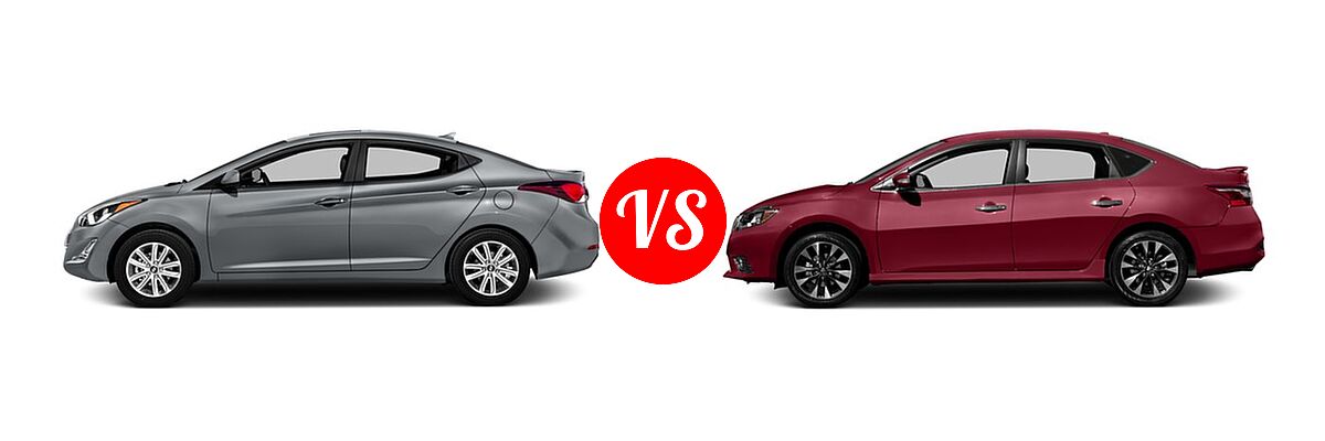 2016 Hyundai Elantra Sedan SE / Sport / Value Edition vs. 2016 Nissan Sentra Sedan SR - Side Comparison