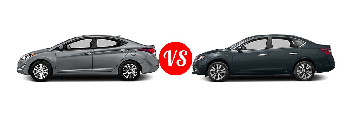 2016 Hyundai Elantra Sedan SE / Sport / Value Edition vs. 2016 Nissan Sentra Sedan SL - Side Comparison