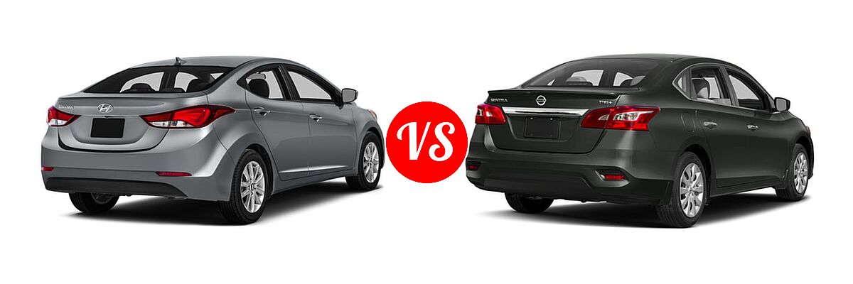 2016 Hyundai Elantra Sedan SE / Sport / Value Edition vs. 2016 Nissan Sentra Sedan FE+ S - Rear Right Comparison