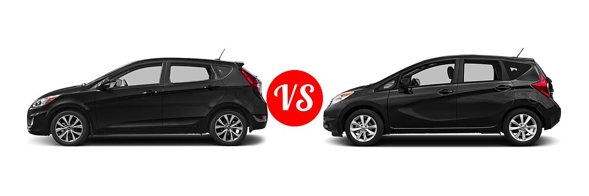 2016 Hyundai Accent Hatchback Sport vs. 2016 Nissan Versa Note Hatchback SL - Side Comparison