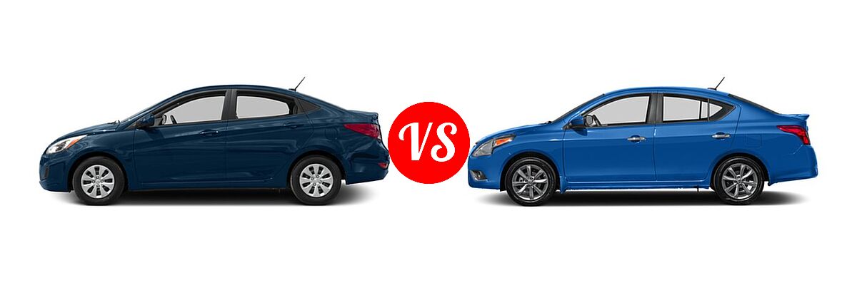 2016 Hyundai Accent Sedan SE vs. 2016 Nissan Versa Sedan SL - Side Comparison