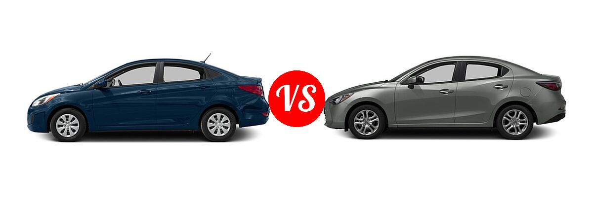 2016 Hyundai Accent Sedan SE vs. 2016 Scion iA Sedan 4dr Sdn Auto (Natl) - Side Comparison