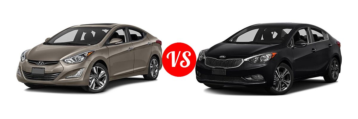 2016 Hyundai Elantra Sedan Limited vs. 2016 Kia Forte Sedan EX / LX - Front Left Comparison