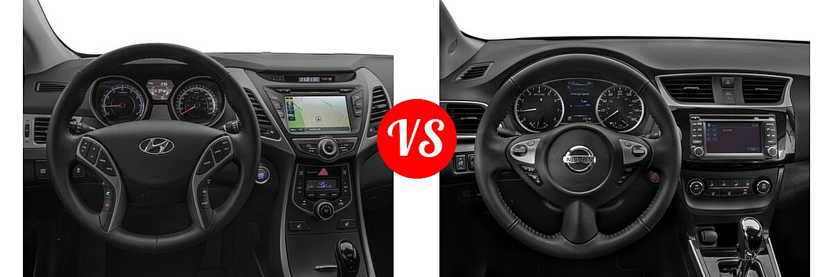 2016 Hyundai Elantra Sedan Limited vs. 2016 Nissan Sentra Sedan SR - Dashboard Comparison
