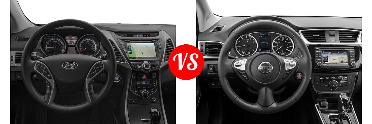 2016 Hyundai Elantra Sedan Limited vs. 2016 Nissan Sentra Sedan SL - Dashboard Comparison