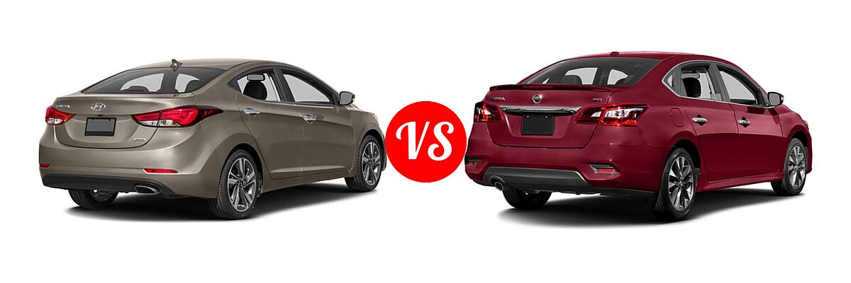 2016 Hyundai Elantra Sedan Limited vs. 2016 Nissan Sentra Sedan SR - Rear Right Comparison