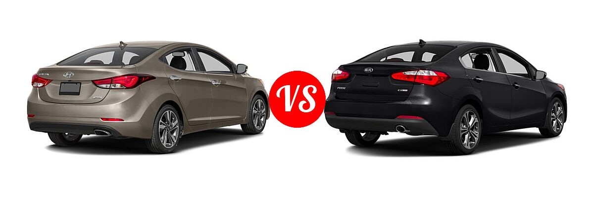 2016 Hyundai Elantra Sedan Limited vs. 2016 Kia Forte Sedan EX / LX - Rear Right Comparison