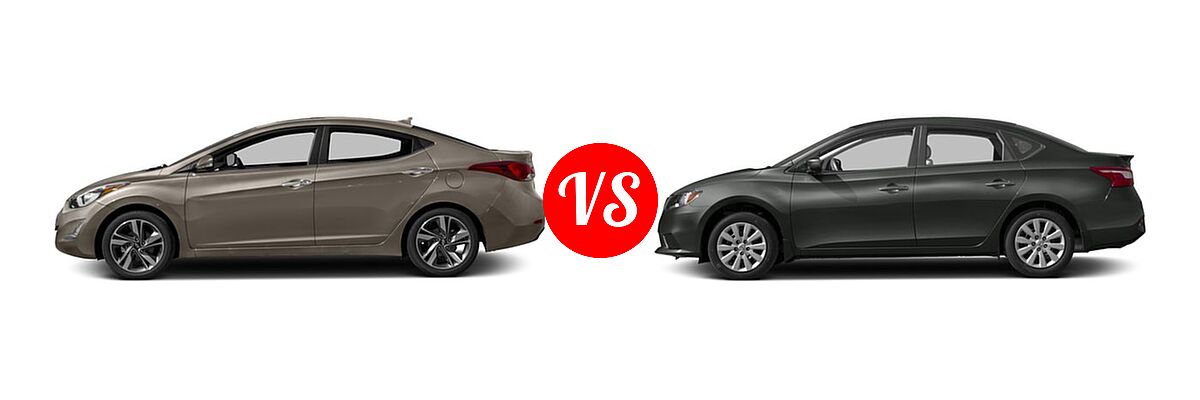2016 Hyundai Elantra Sedan Limited vs. 2016 Nissan Sentra Sedan FE+ S - Side Comparison