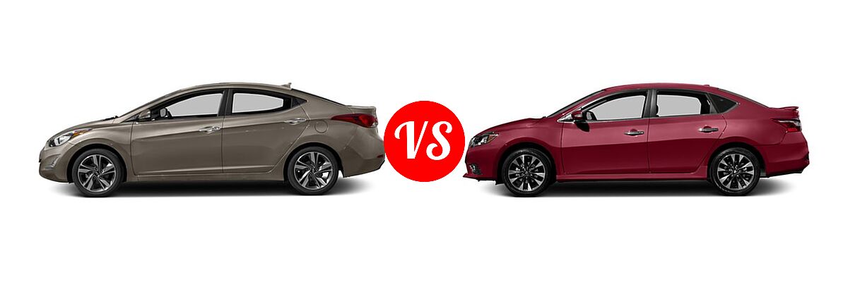 2016 Hyundai Elantra Sedan Limited vs. 2016 Nissan Sentra Sedan SR - Side Comparison
