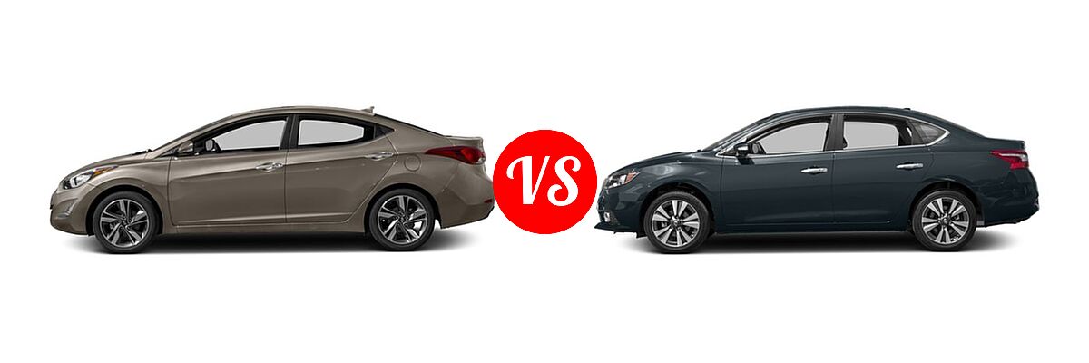 2016 Hyundai Elantra Sedan Limited vs. 2016 Nissan Sentra Sedan SL - Side Comparison