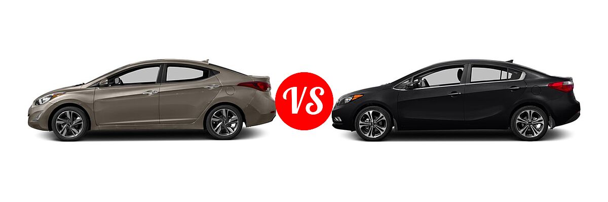 2016 Hyundai Elantra Sedan Limited vs. 2016 Kia Forte Sedan EX / LX - Side Comparison