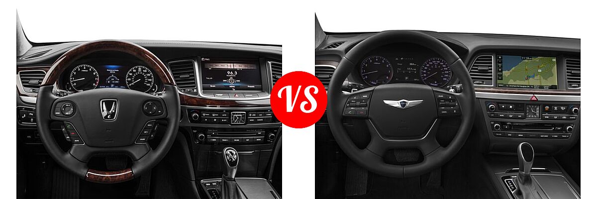 2016 Hyundai Equus Sedan Signature / Ultimate vs. 2016 Hyundai Genesis Sedan 3.8L / 5.0L - Dashboard Comparison