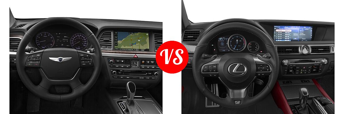 2016 Hyundai Genesis Sedan 3.8L / 5.0L vs. 2016 Lexus GS 200t Sedan F Sport - Dashboard Comparison