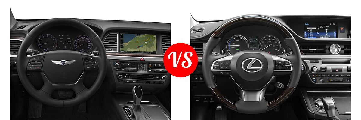 2016 Hyundai Genesis Sedan 3.8L / 5.0L vs. 2016 Lexus ES 300h Sedan Hybrid - Dashboard Comparison
