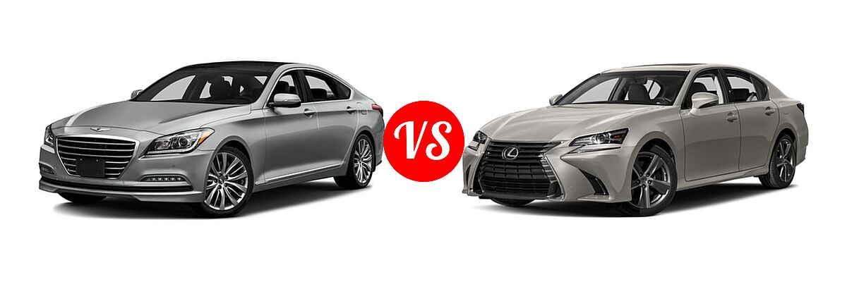 2016 Hyundai Genesis Sedan 3.8L / 5.0L vs. 2016 Lexus GS 200t Sedan 4dr Sdn RWD - Front Left Comparison