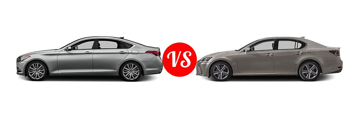 2016 Hyundai Genesis Sedan 3.8L / 5.0L vs. 2016 Lexus GS 200t Sedan 4dr Sdn RWD - Side Comparison