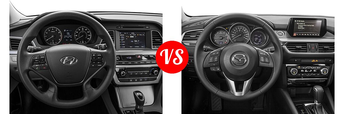 2016 Hyundai Sonata Sedan 2.4L Limited / 2.4L SE vs. 2016 Mazda 6 Sedan i Sport - Dashboard Comparison