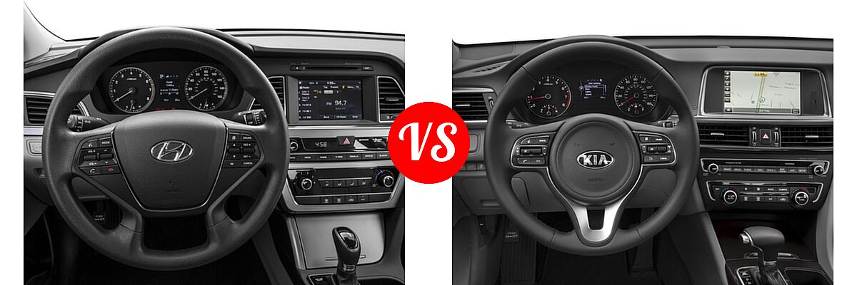 2016 Hyundai Sonata Sedan 2.4L Limited / 2.4L SE vs. 2016 Kia Optima Sedan EX / LX / LX Turbo - Dashboard Comparison
